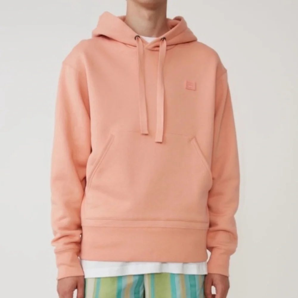 Acne Studios Ferris Face Hoodie Medium Salmon Pink Sweatshirt